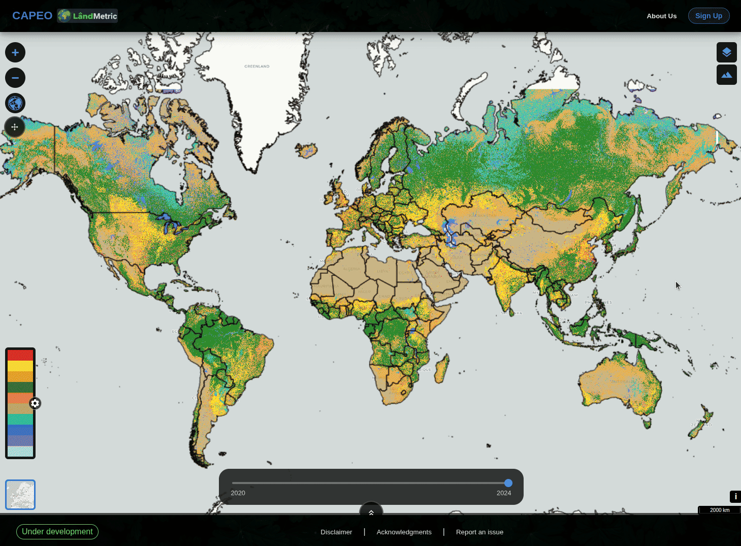 Area comparison on the NDVI map