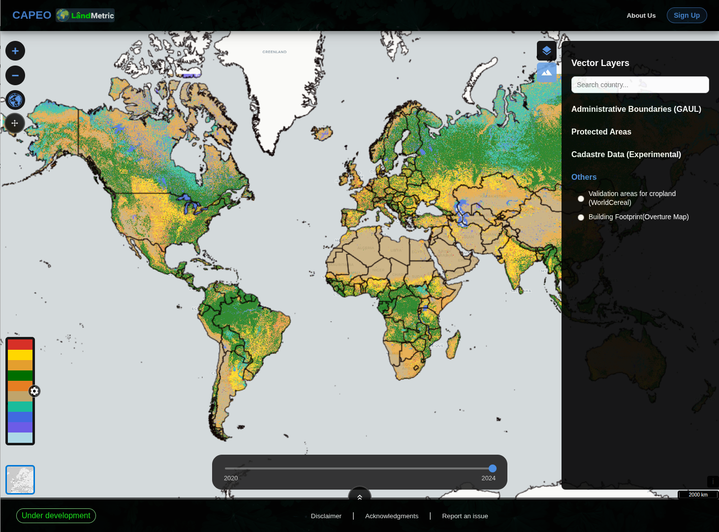 Screenshot: Vector Layers panel expanded, showing all categories