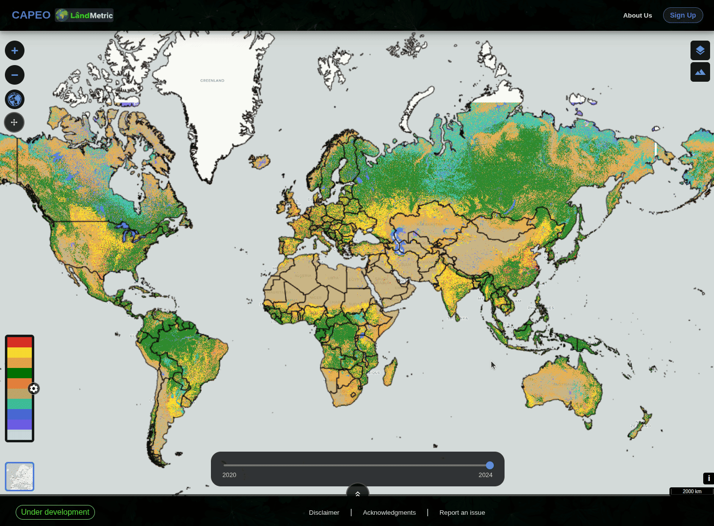 Draw area on the Land Cover map