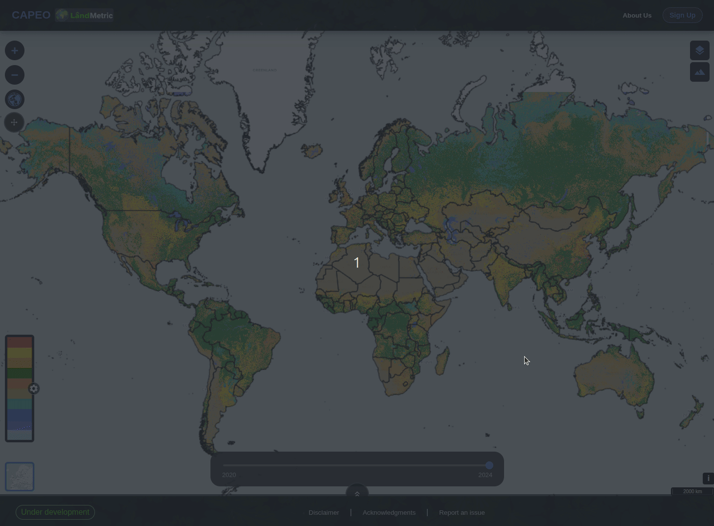 Point query on the Land Cover map