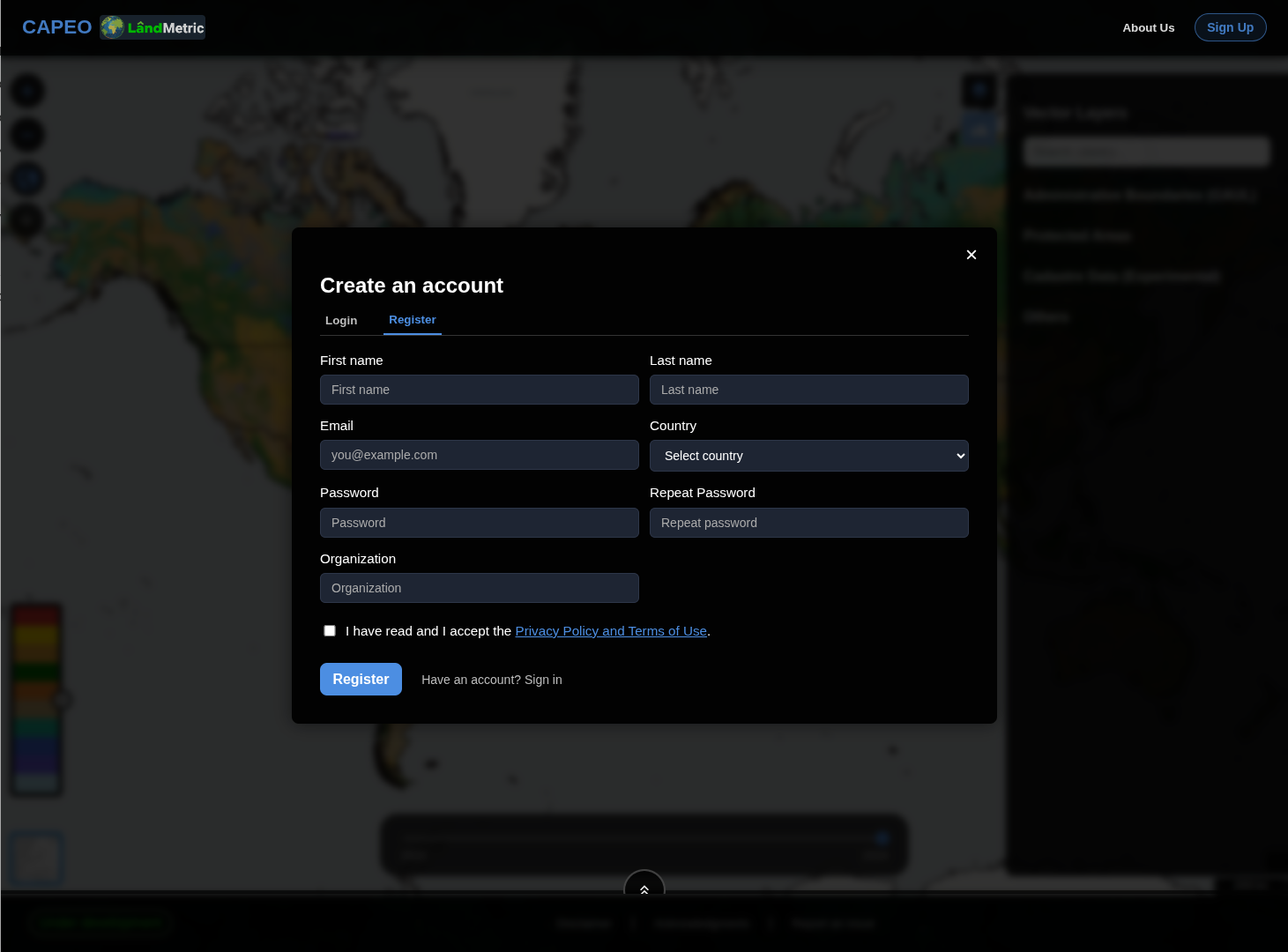 Registration form