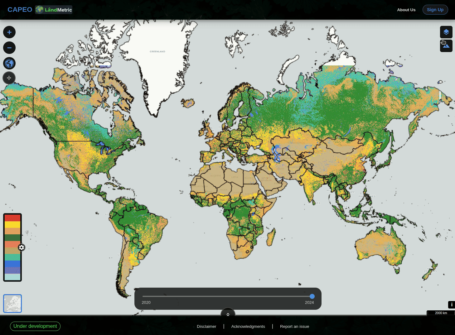 Select area on the NDVI map